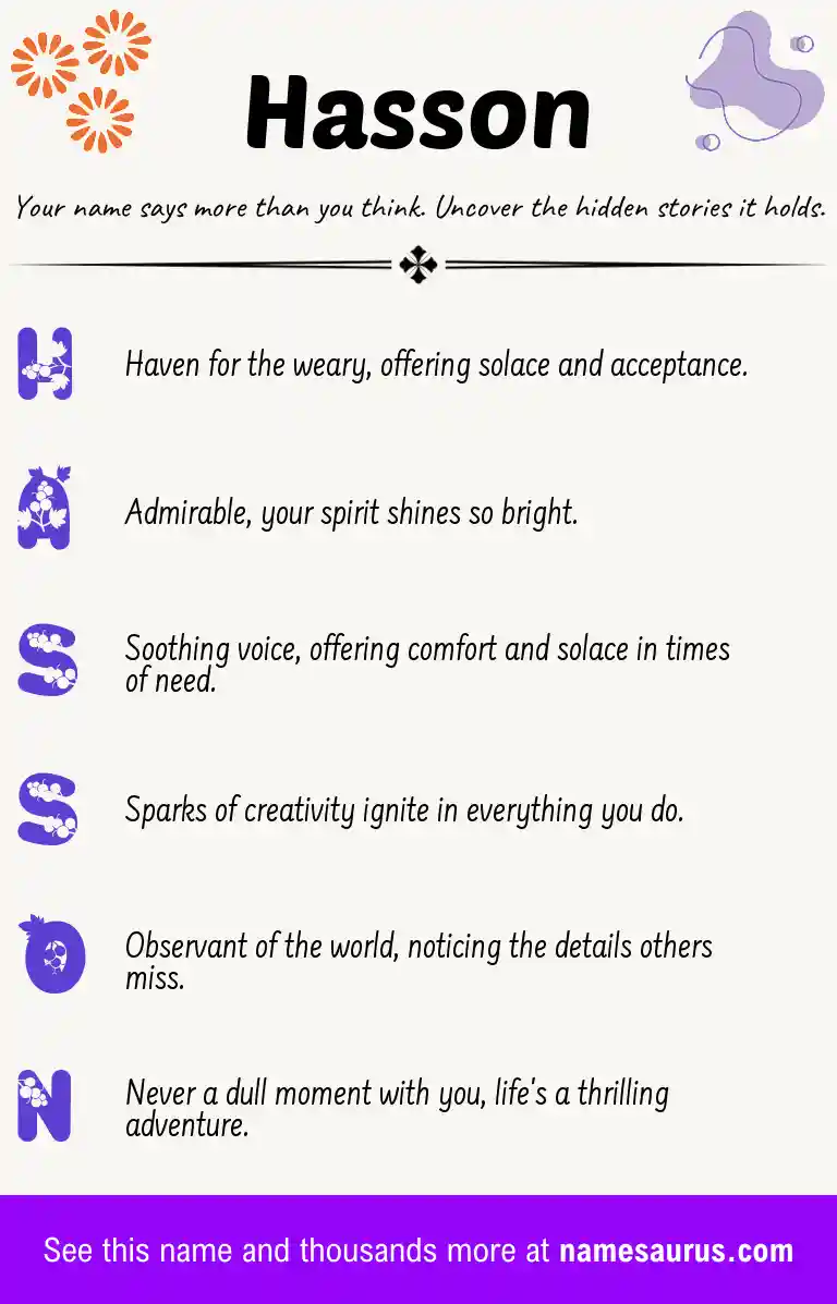 Acrostic poem about Hasson.