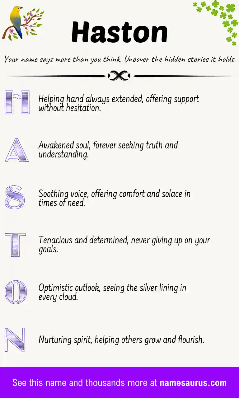 Acrostic poem about Haston.