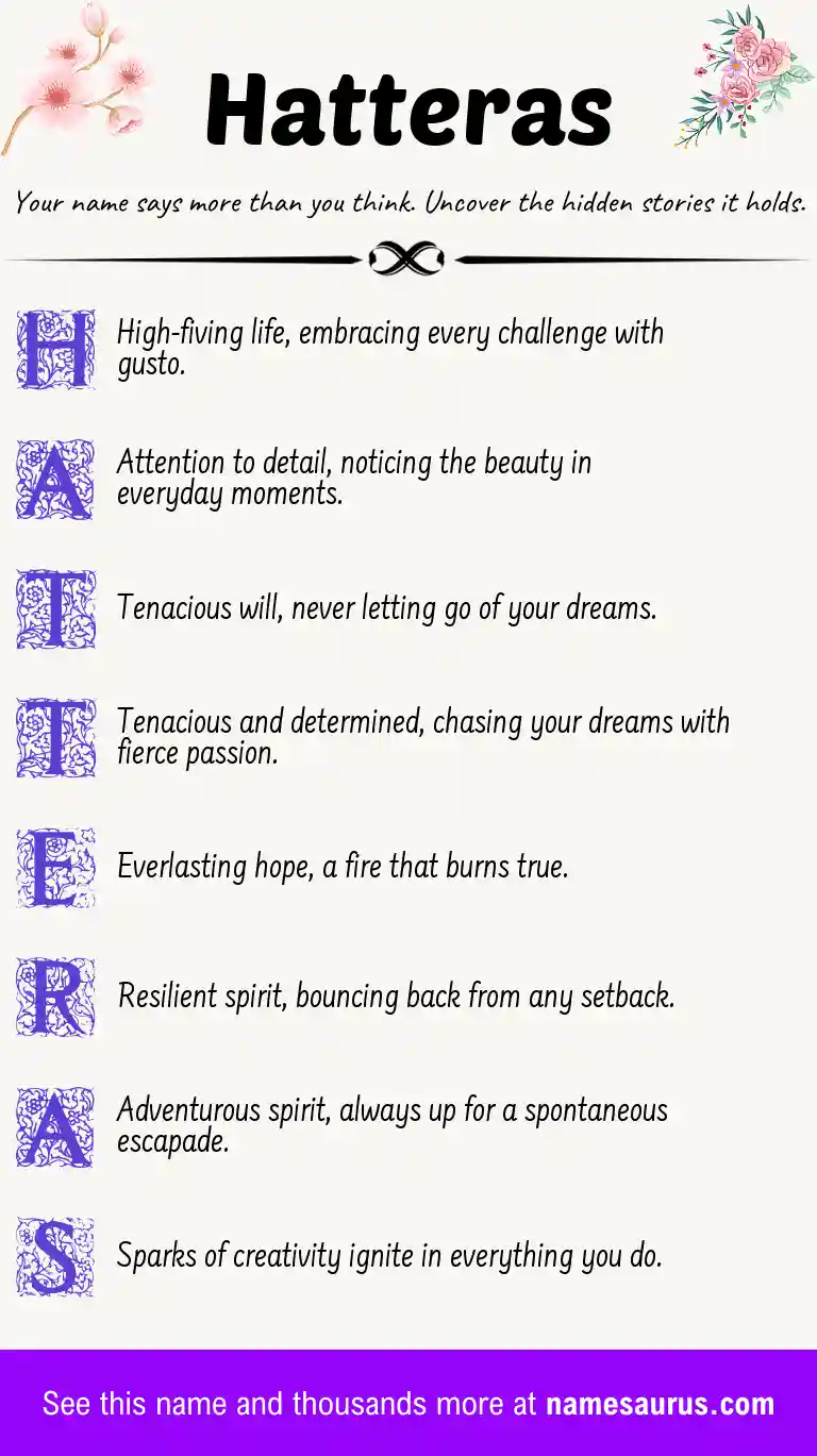 Acrostic poem about Hatteras.