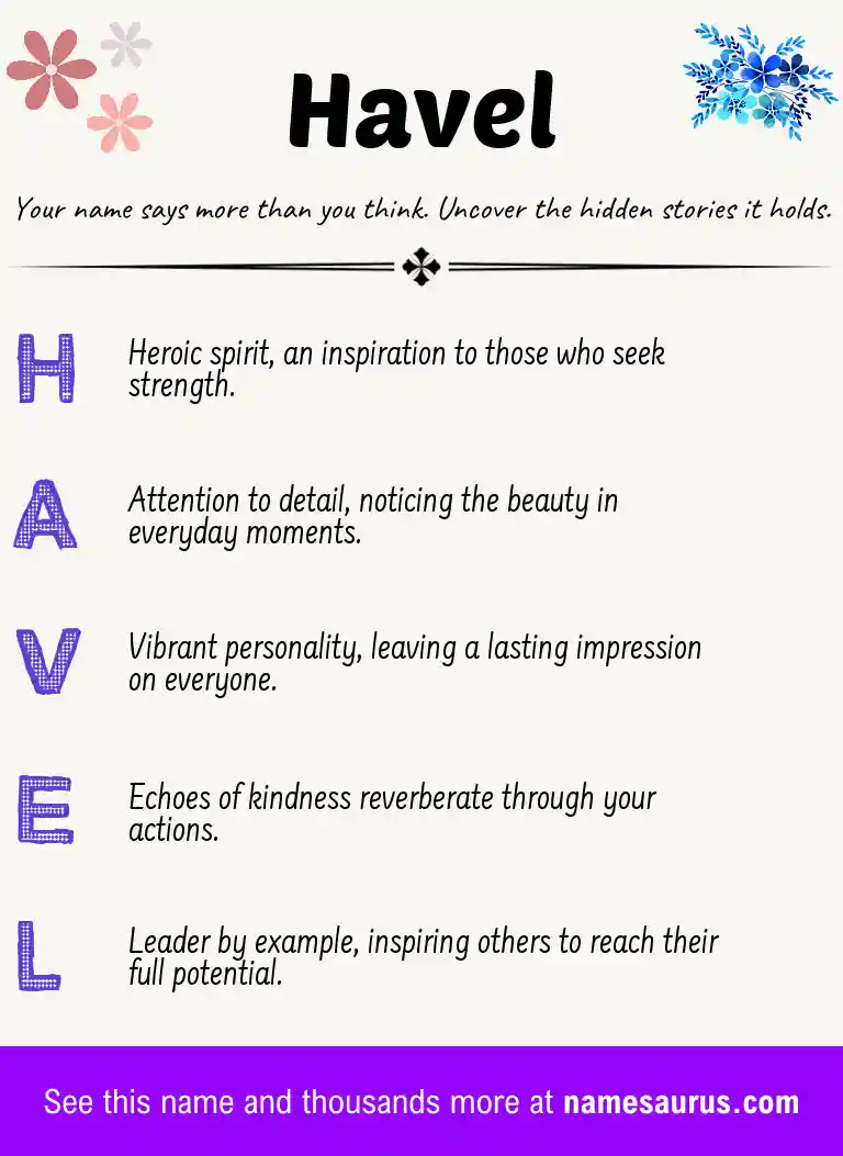 Acrostic poem about Havel.