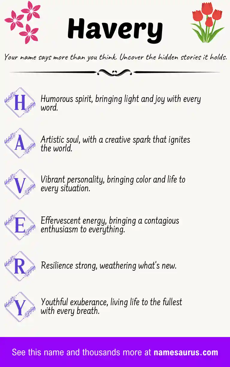 Acrostic poem about Havery.