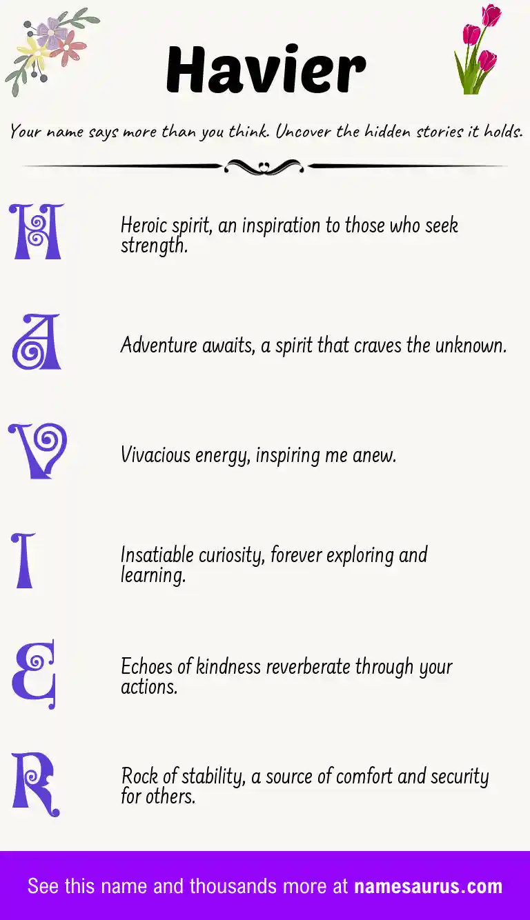 Acrostic poem about Havier.