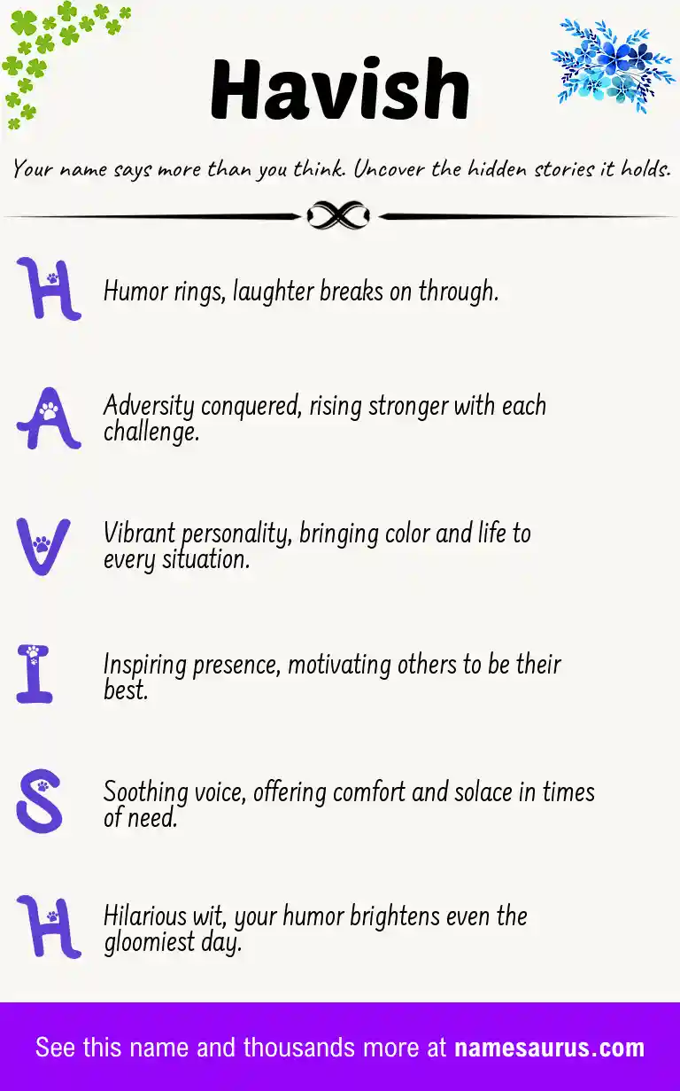 Acrostic poem about Havish.