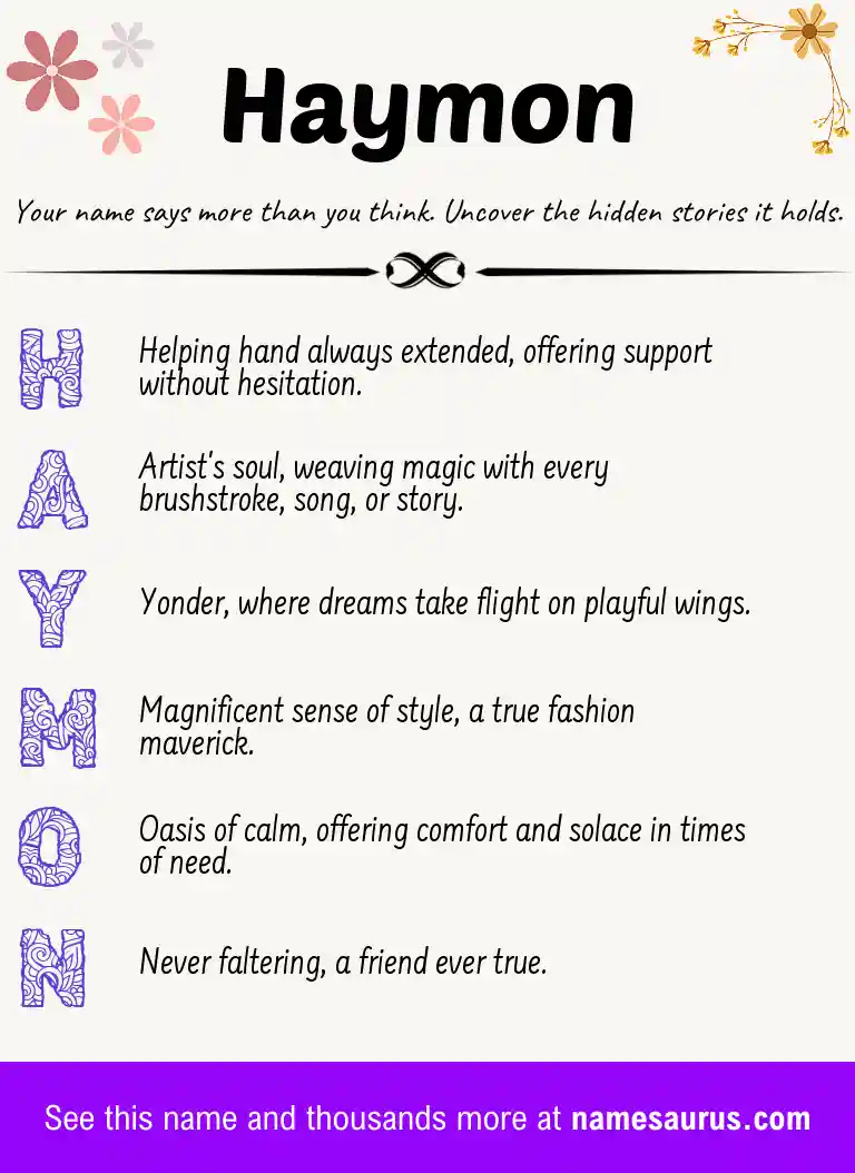 Acrostic poem about Haymon.