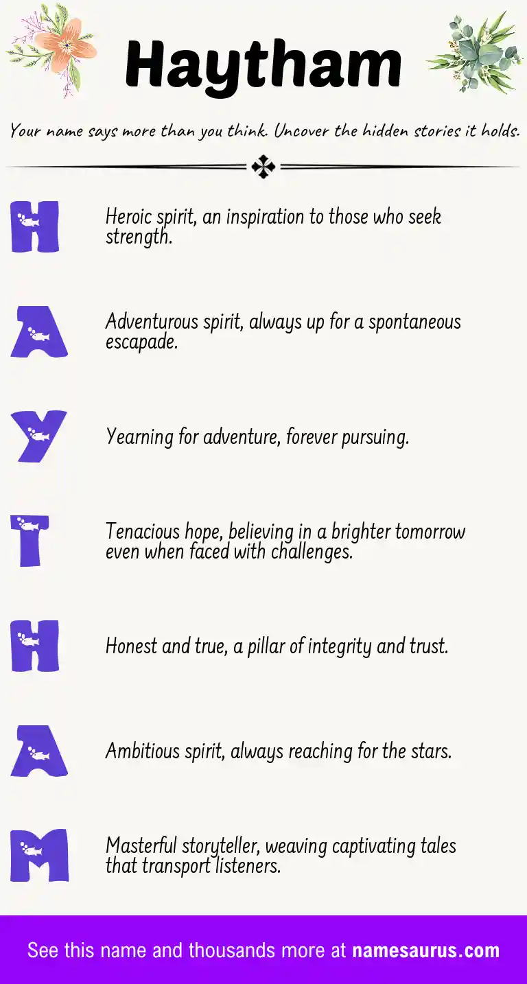 Acrostic poem about Haytham.