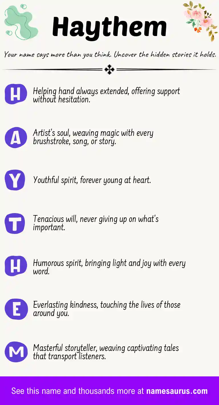 Acrostic poem about Haythem.
