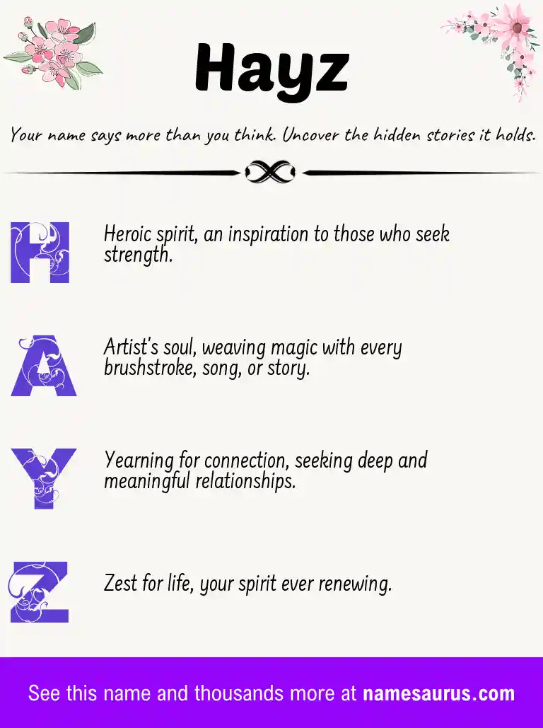 Acrostic poem about Hayz.