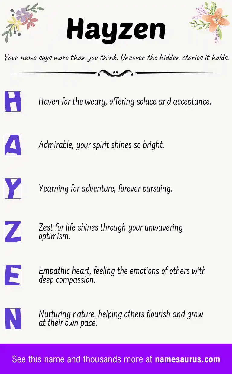 Acrostic poem about Hayzen.