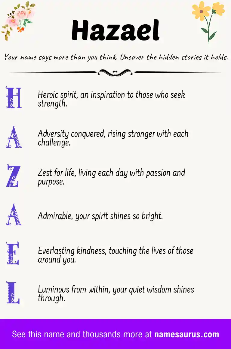 Acrostic poem about Hazael.