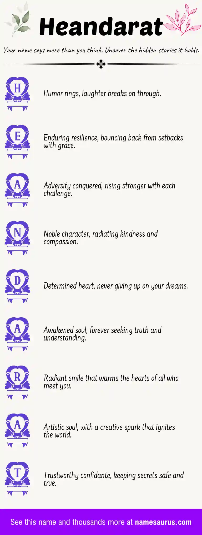 Acrostic poem about Heandarat.
