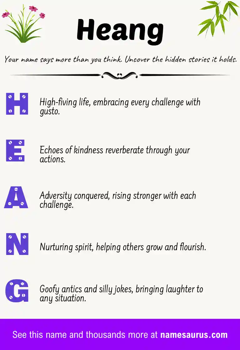 Acrostic poem about Heang.
