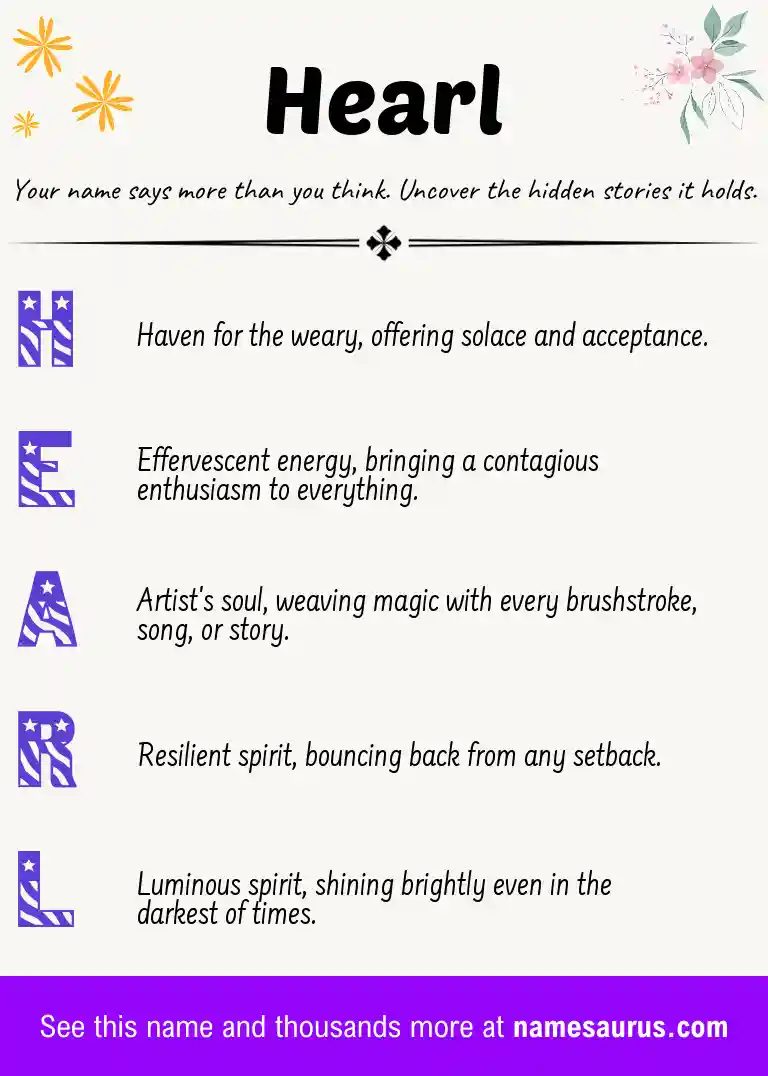 Acrostic poem about Hearl.