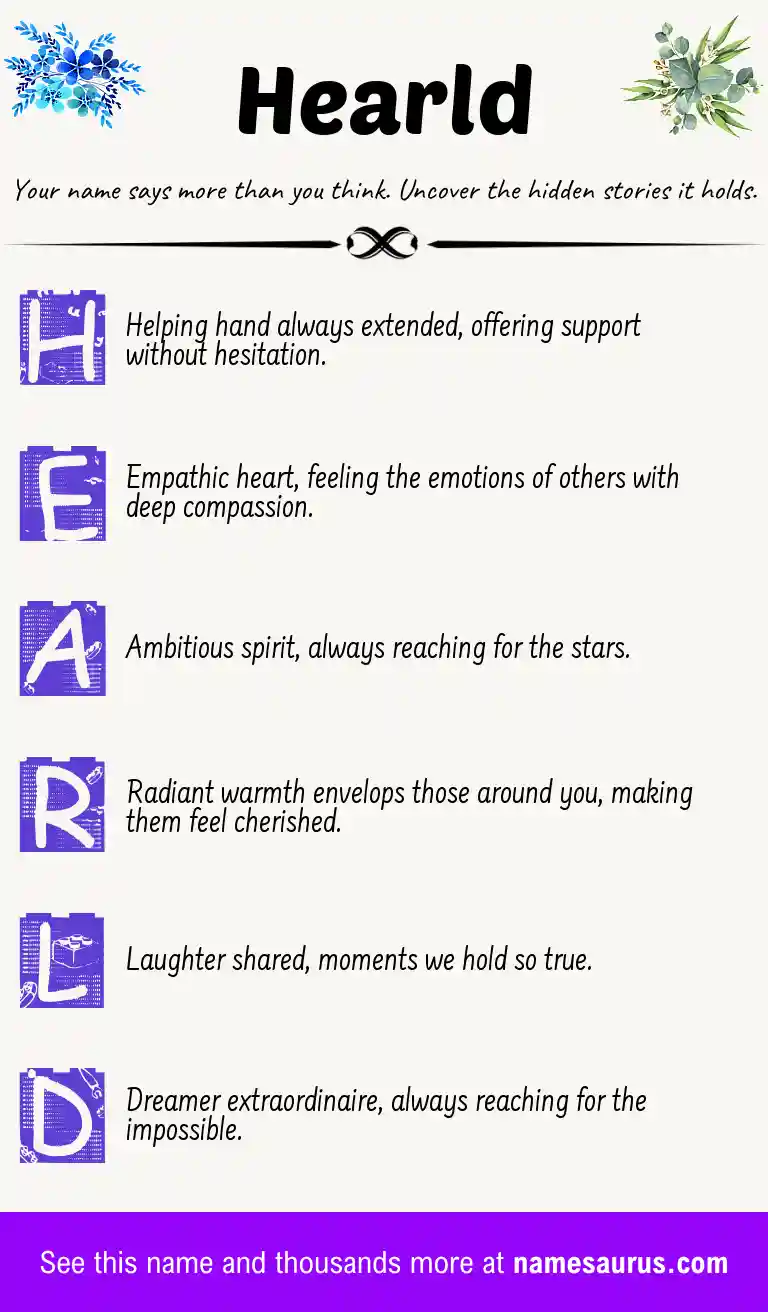 Acrostic poem about Hearld.