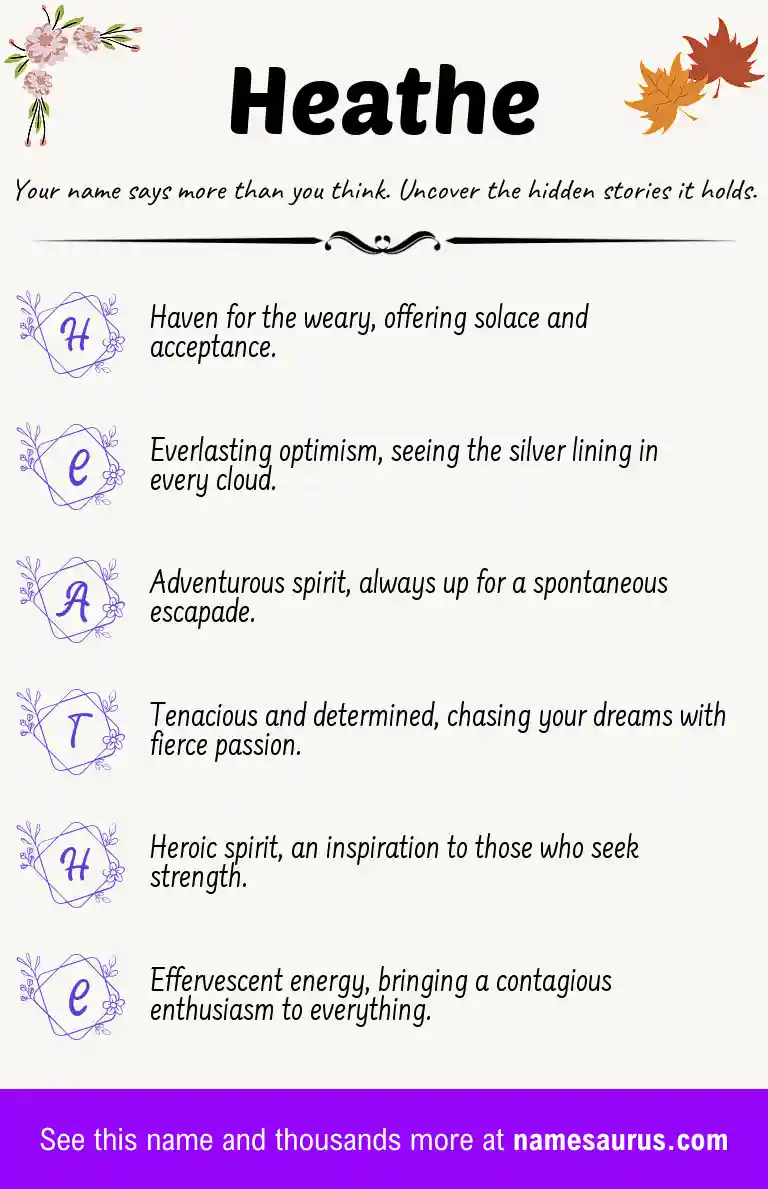 Acrostic poem about Heathe.