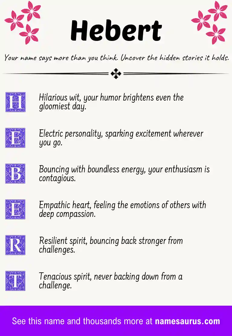 Acrostic poem about Hebert.
