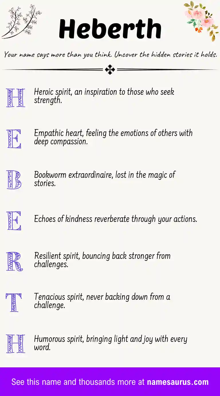 Acrostic poem about Heberth.