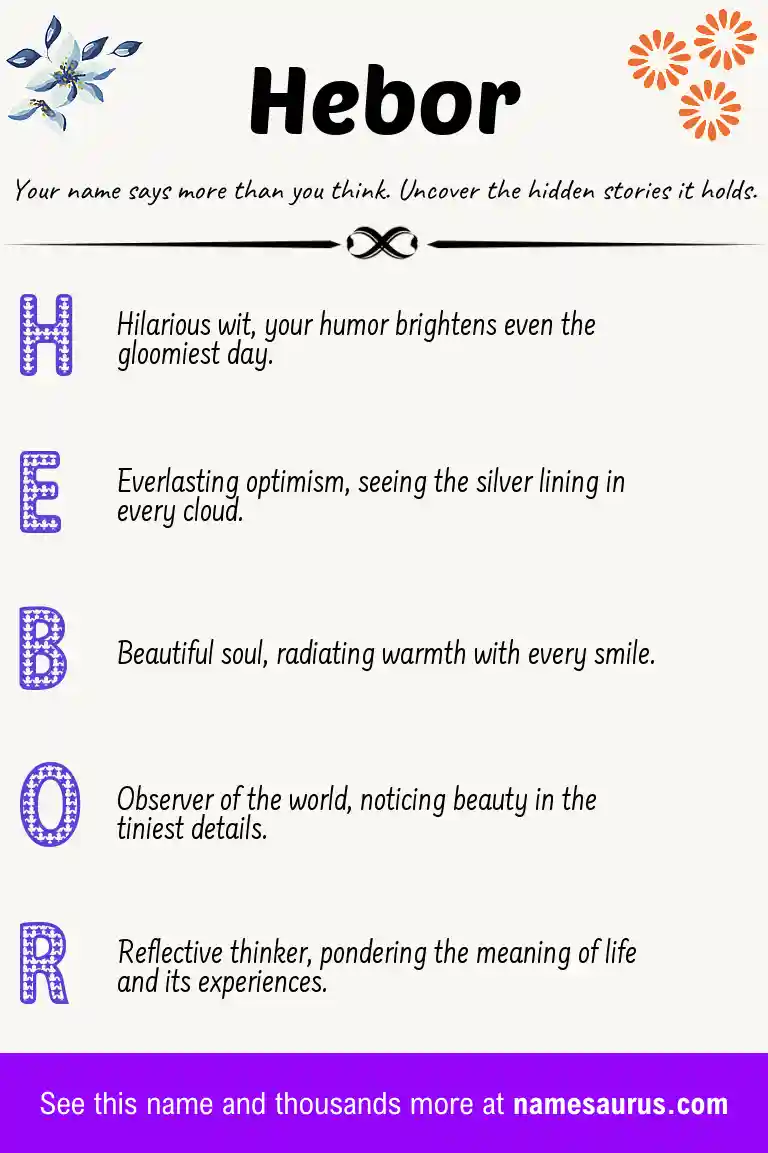 Acrostic poem about Hebor.