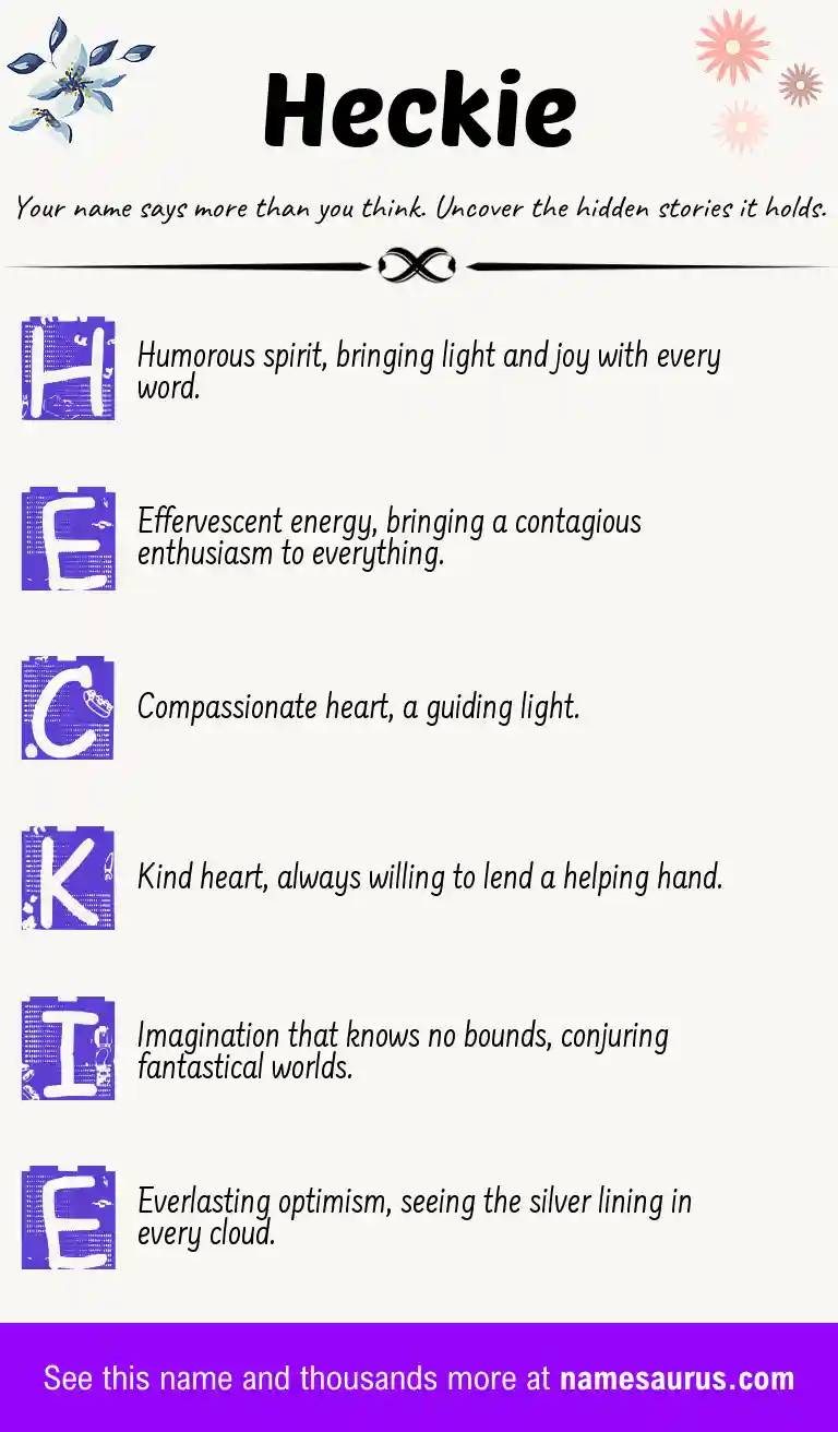 Acrostic poem about Heckie.
