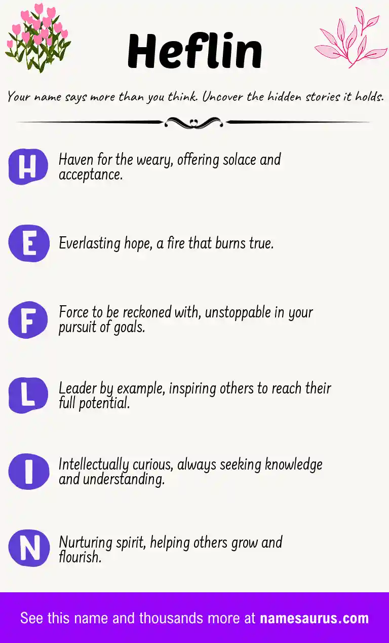 Acrostic poem about Heflin.