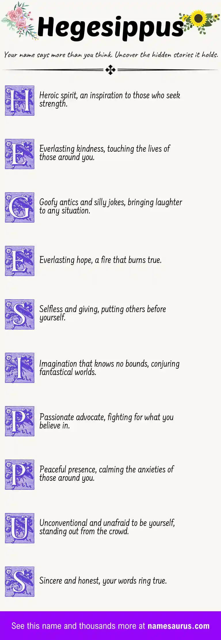 Acrostic poem about Hegesippus.