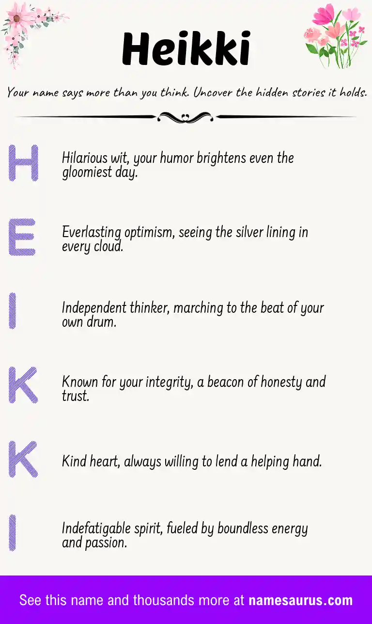 Acrostic poem about Heikki.
