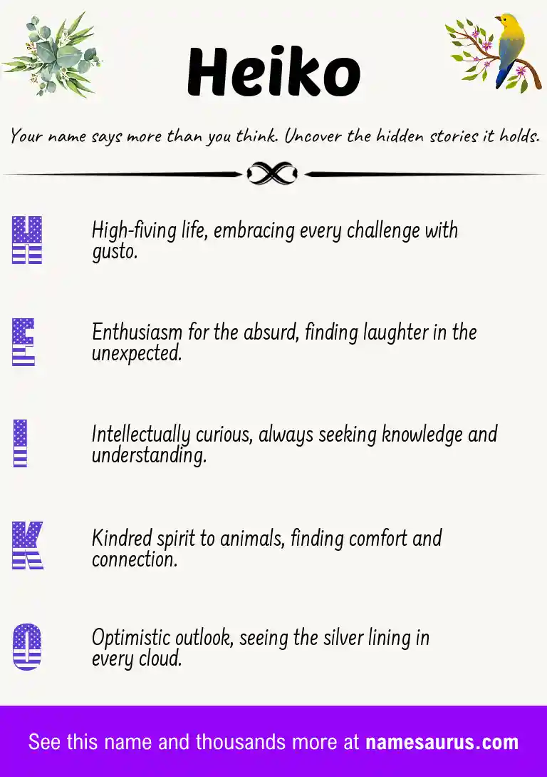 Acrostic poem about Heiko.