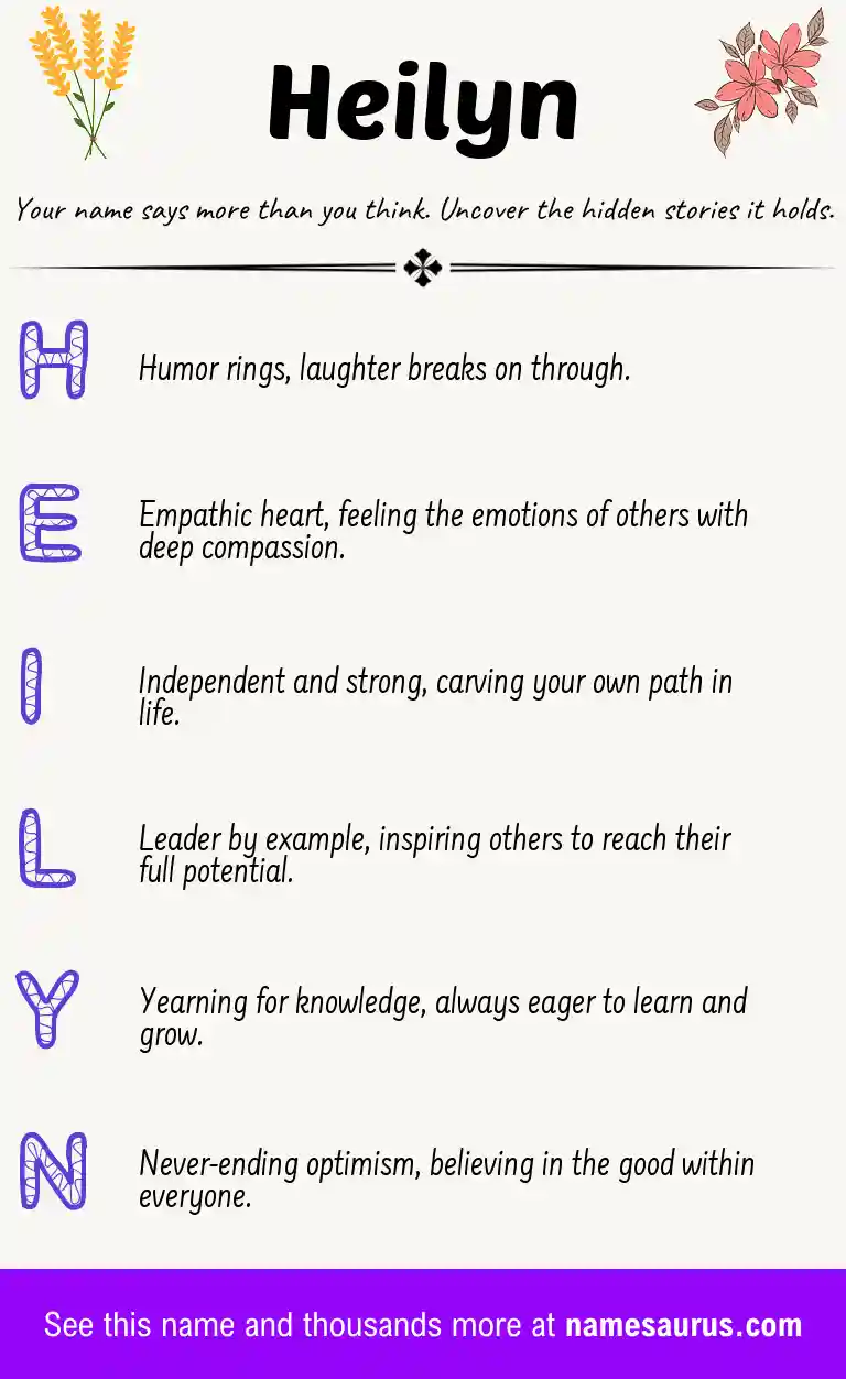 Acrostic poem about Heilyn.