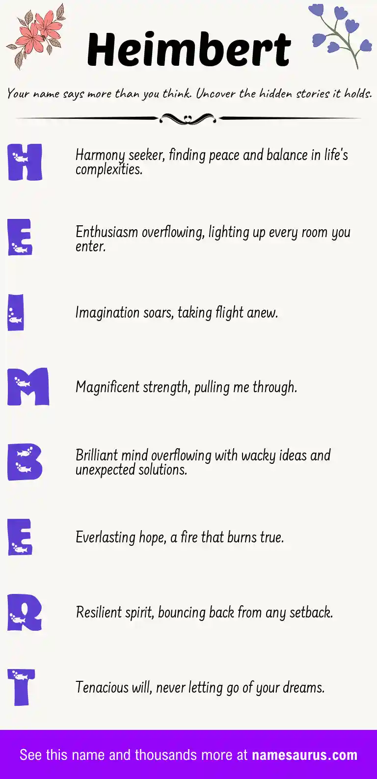 Acrostic poem about Heimbert.
