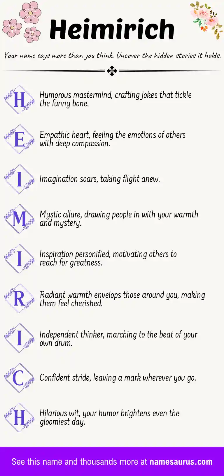Acrostic poem about Heimirich.