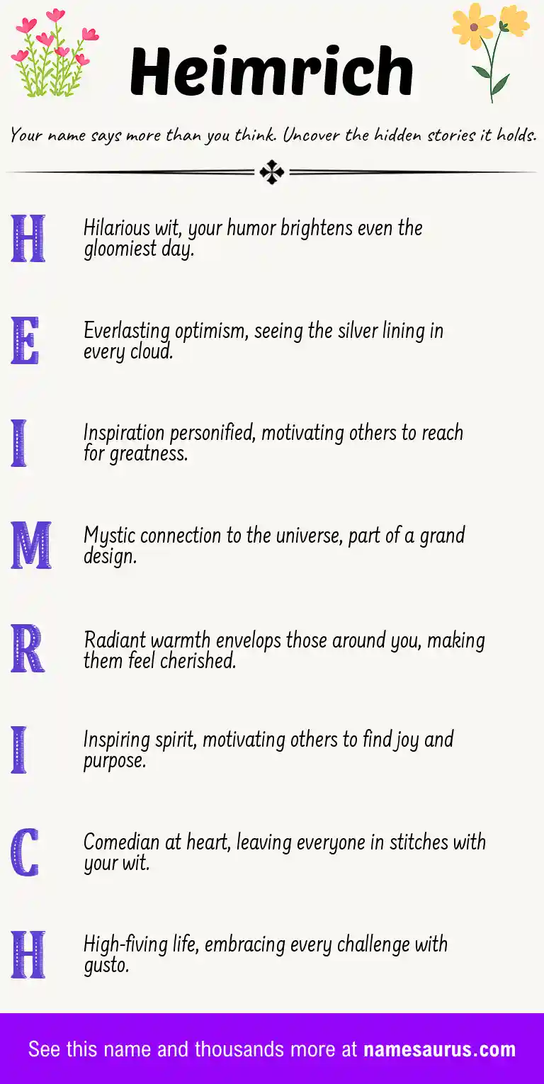 Acrostic poem about Heimrich.
