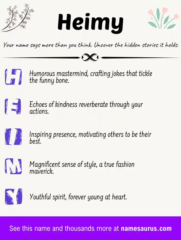 Acrostic poem about Heimy.