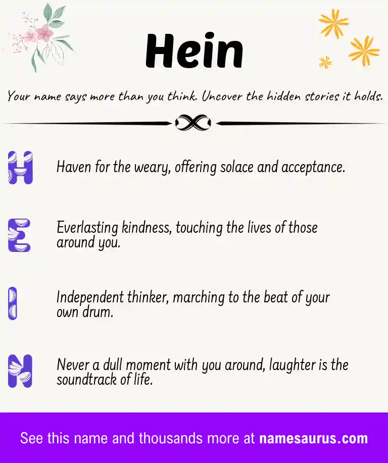 Acrostic poem about Hein.
