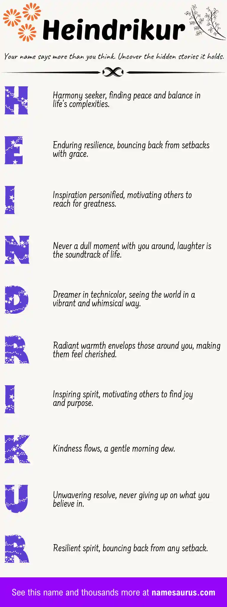 Acrostic poem about Heindrikur.
