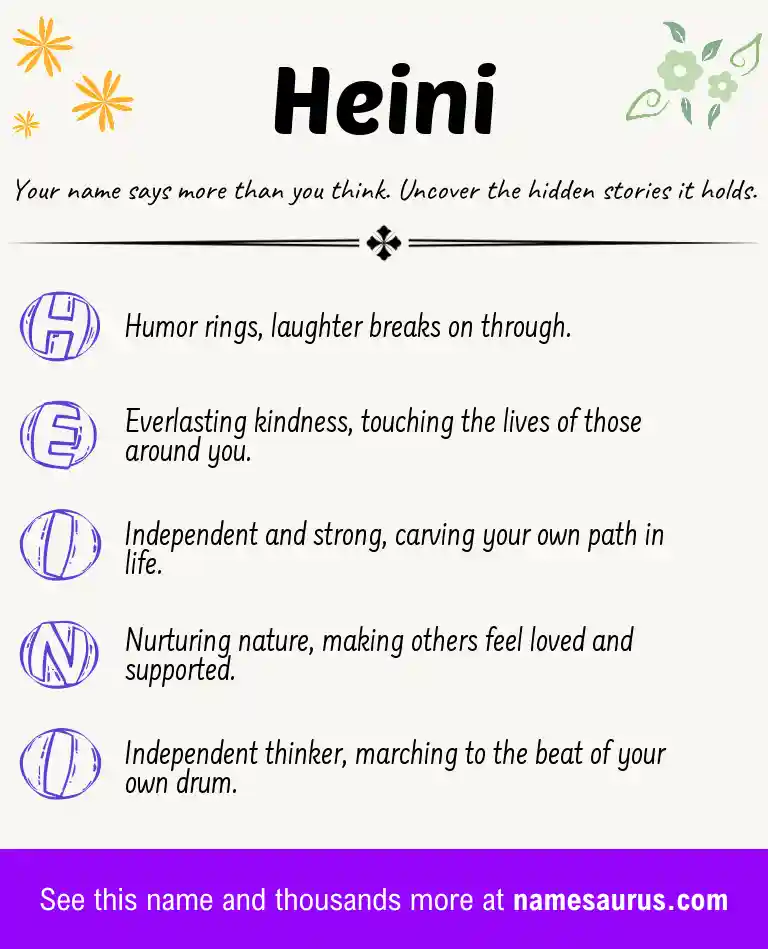 Acrostic poem about Heini.