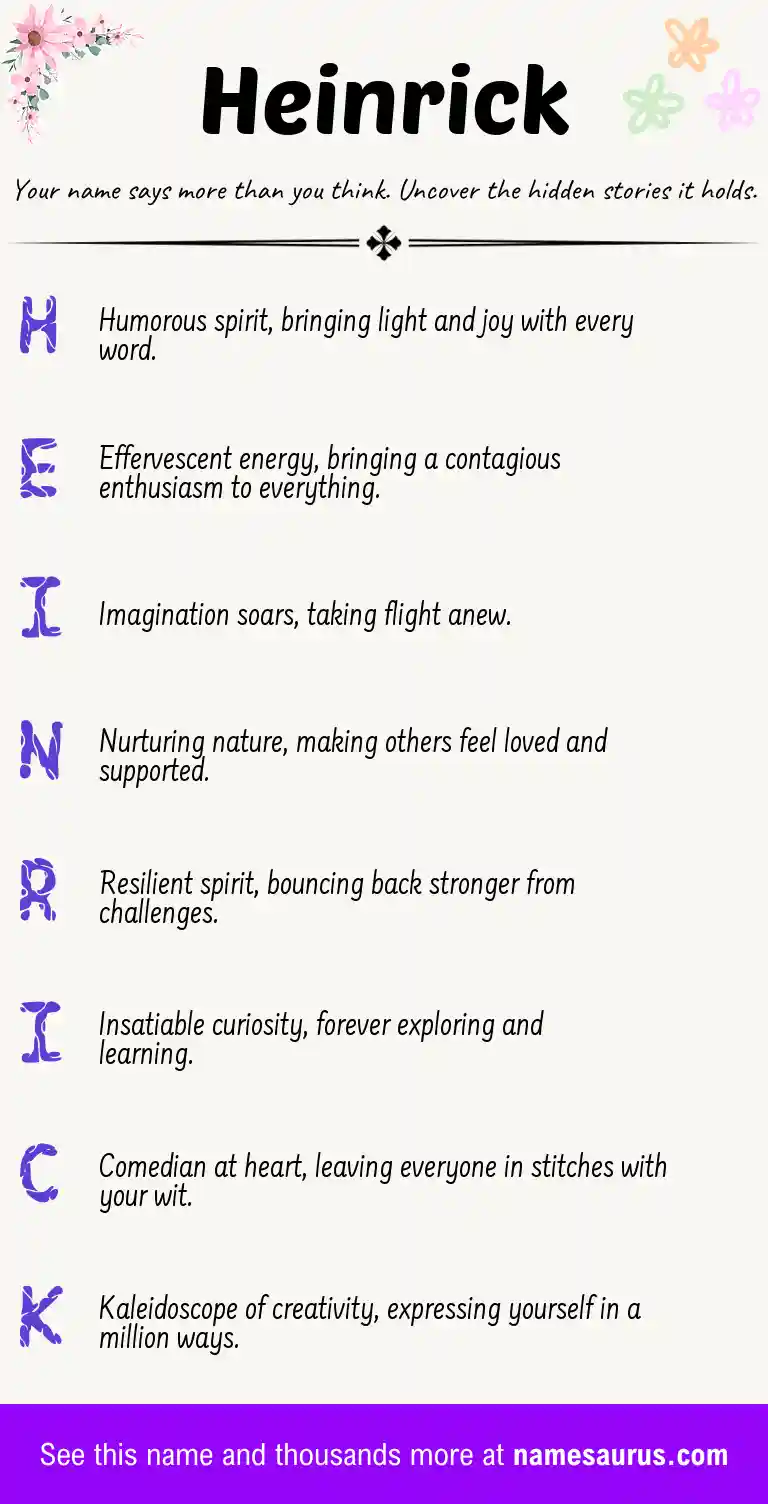 Acrostic poem about Heinrick.
