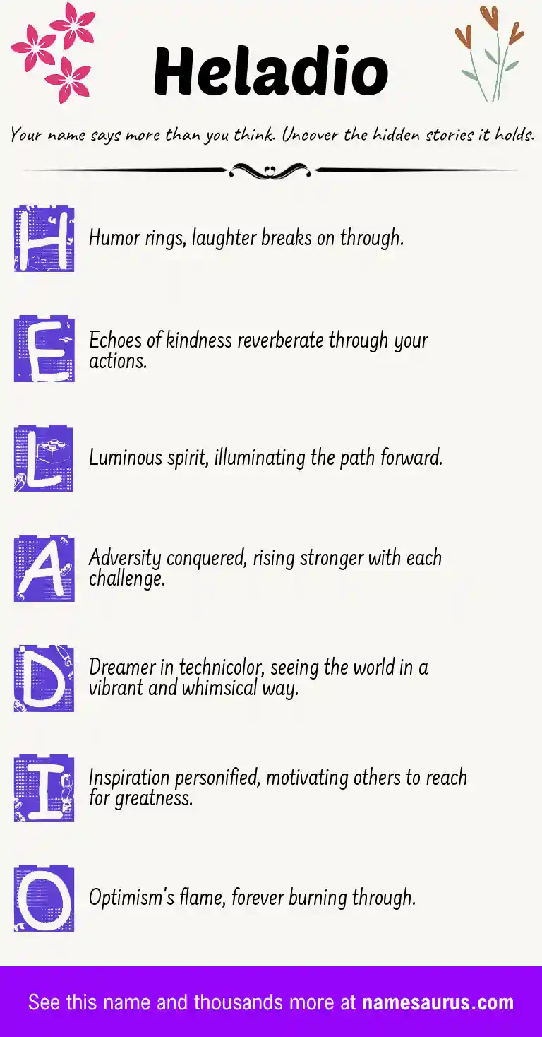 Acrostic poem about Heladio.