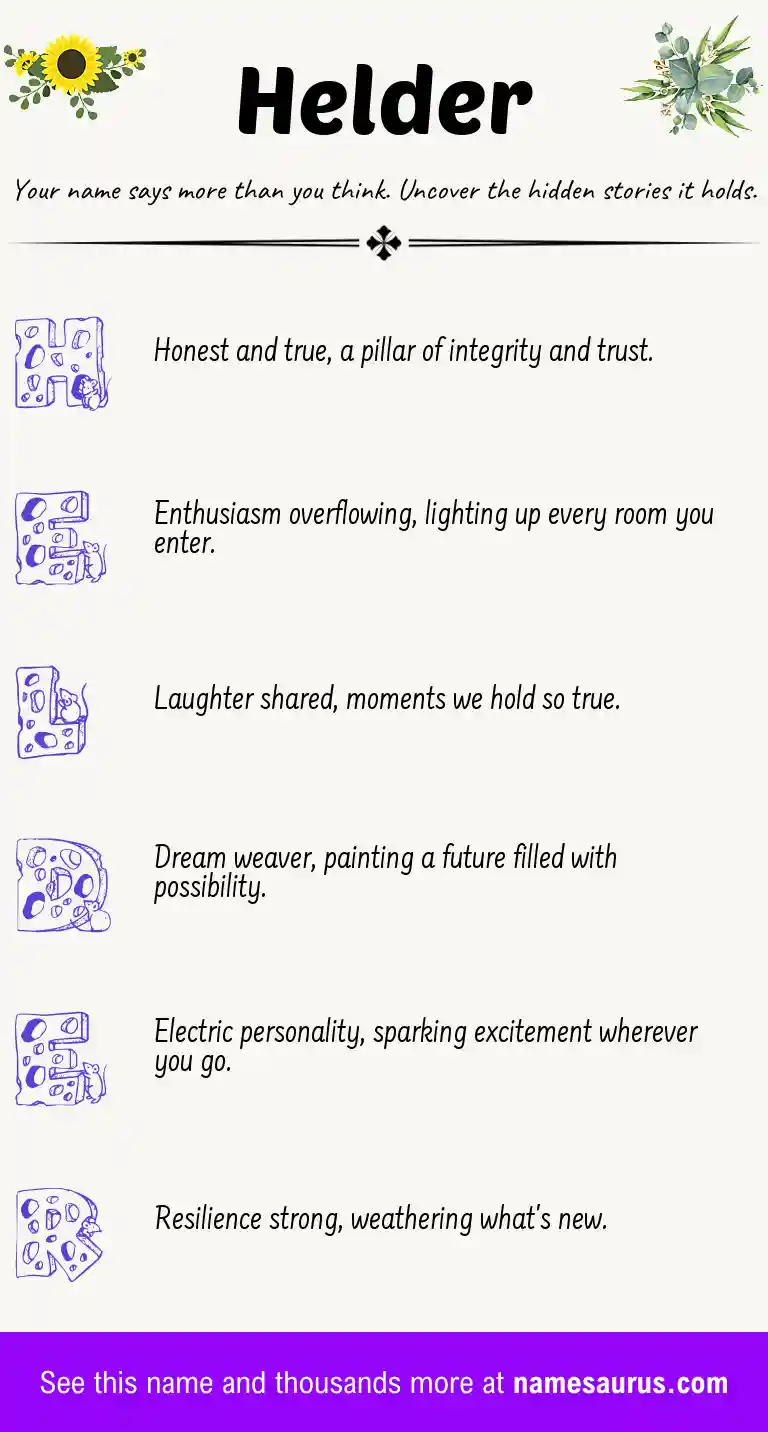 Acrostic poem about Helder.