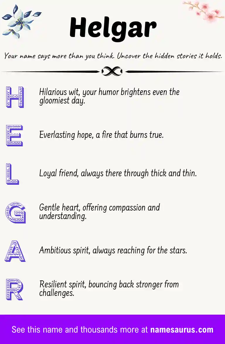 Acrostic poem about Helgar.