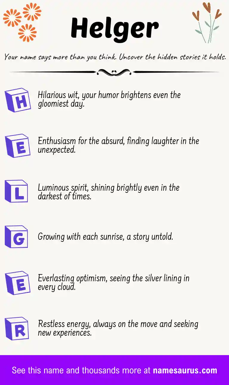 Acrostic poem about Helger.