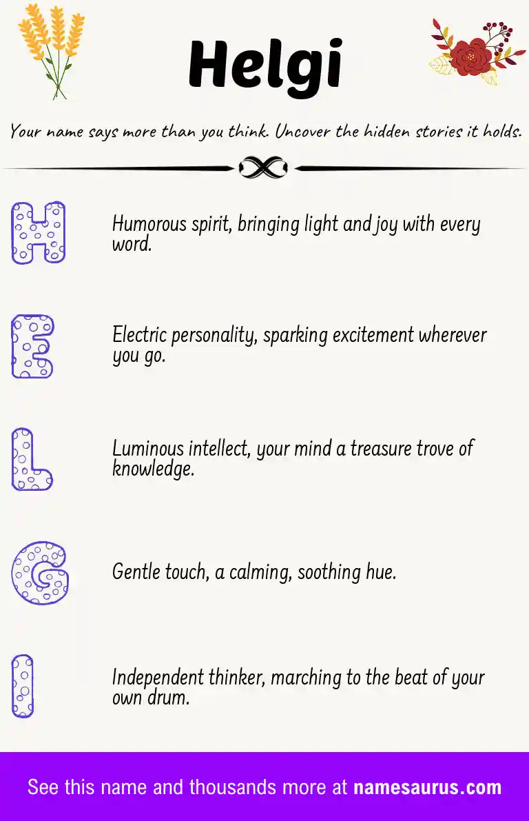 Acrostic poem about Helgi.