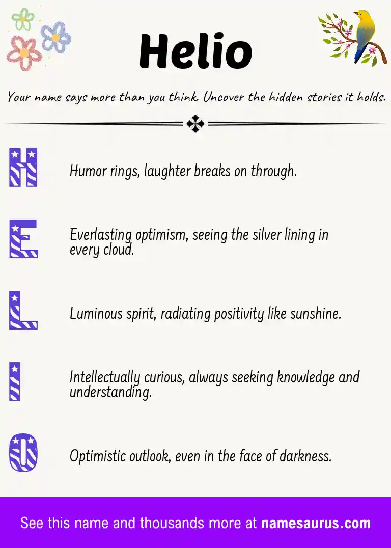 Acrostic poem about Helio.