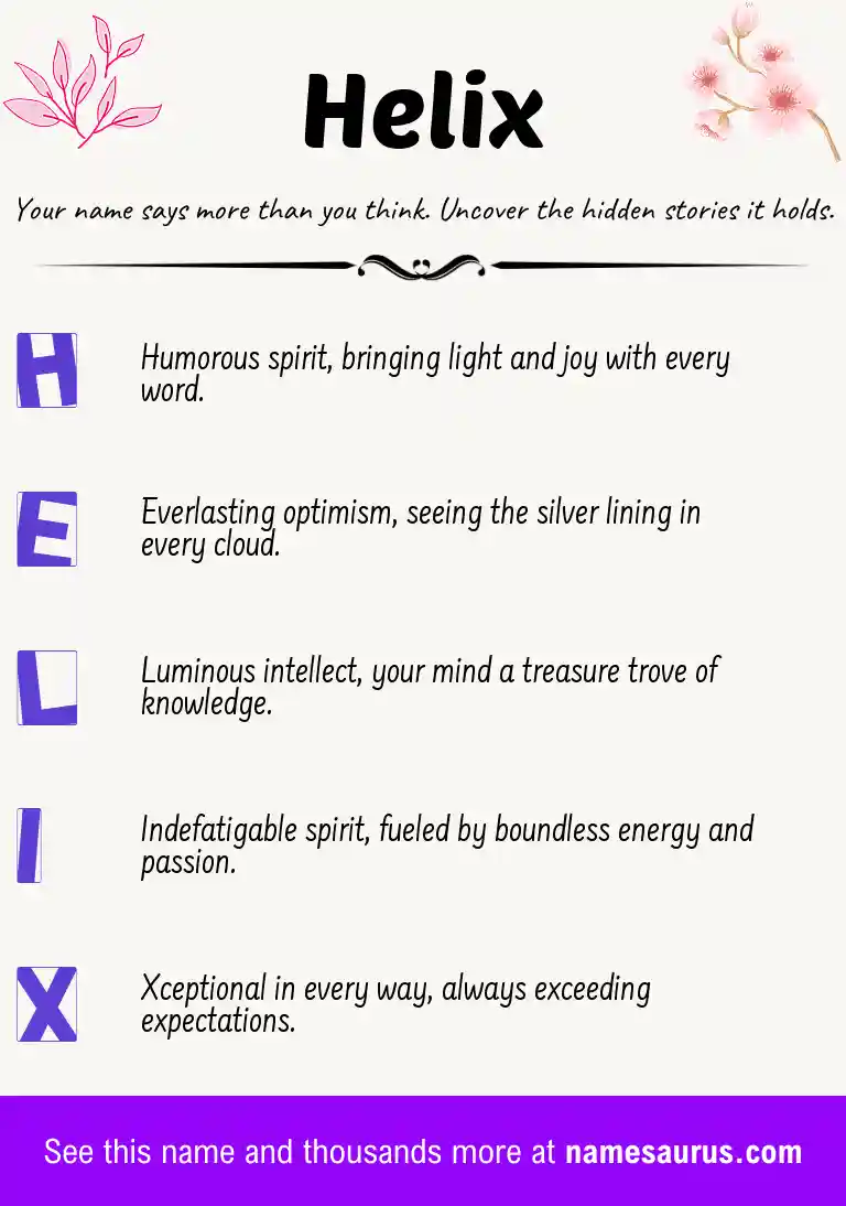 Acrostic poem about Helix.