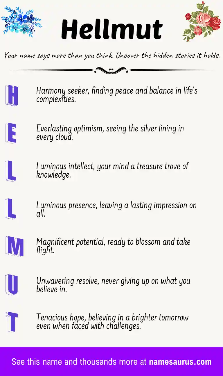 Acrostic poem about Hellmut.