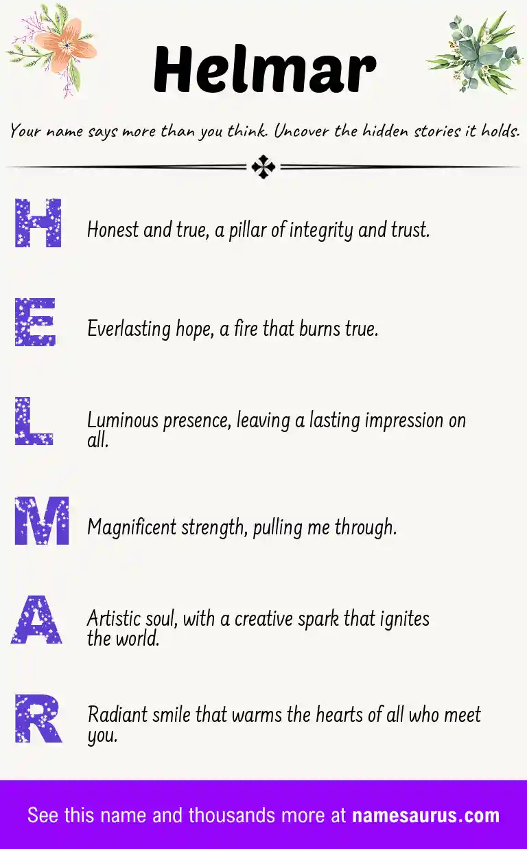 Acrostic poem about Helmar.