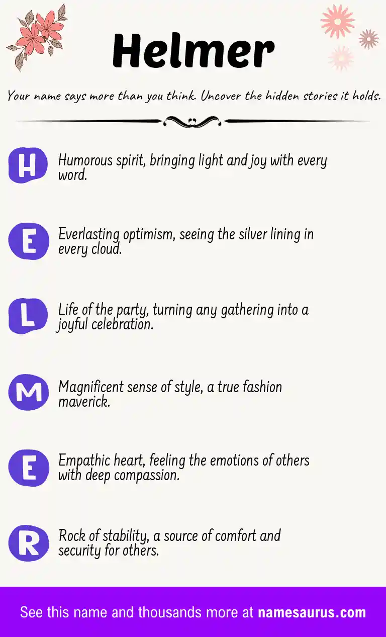 Acrostic poem about Helmer.