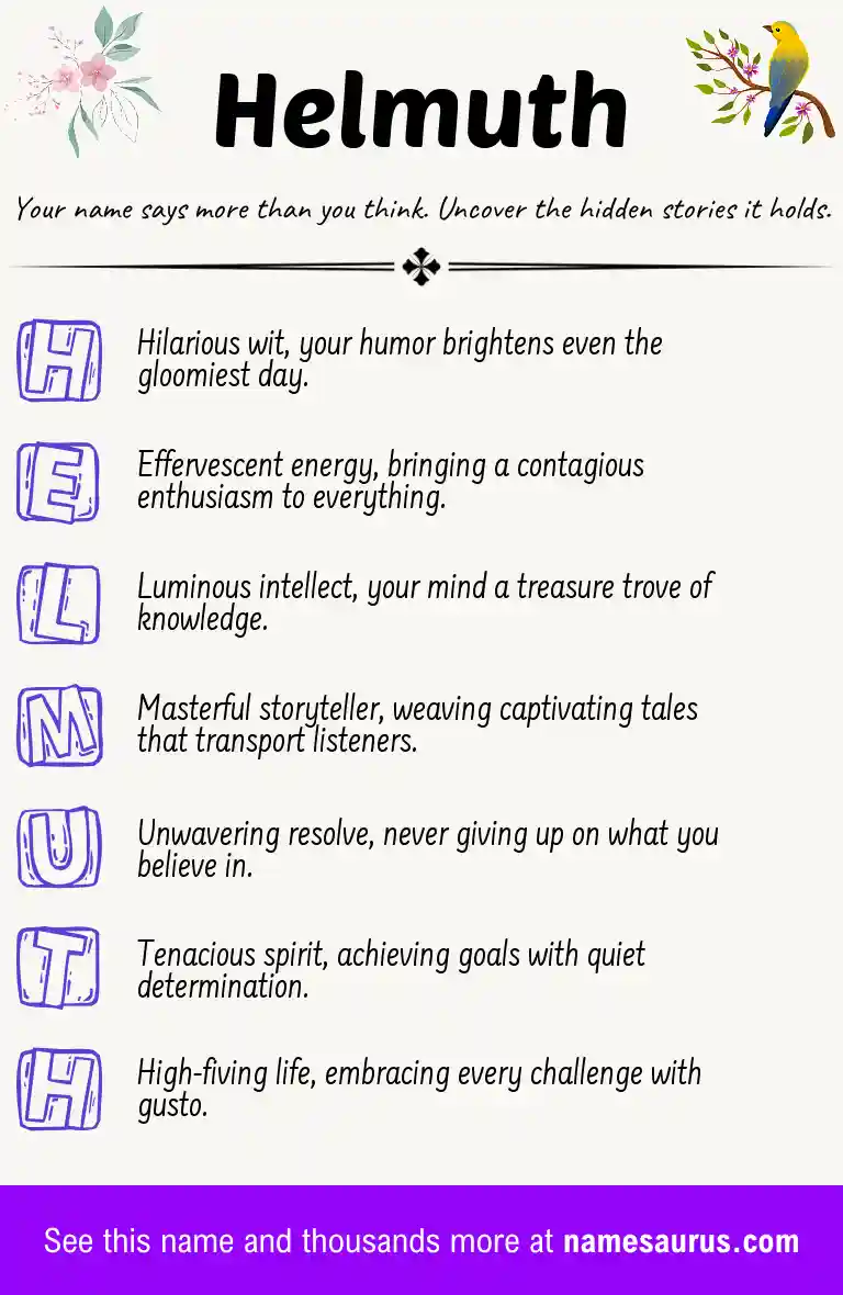 Acrostic poem about Helmuth.