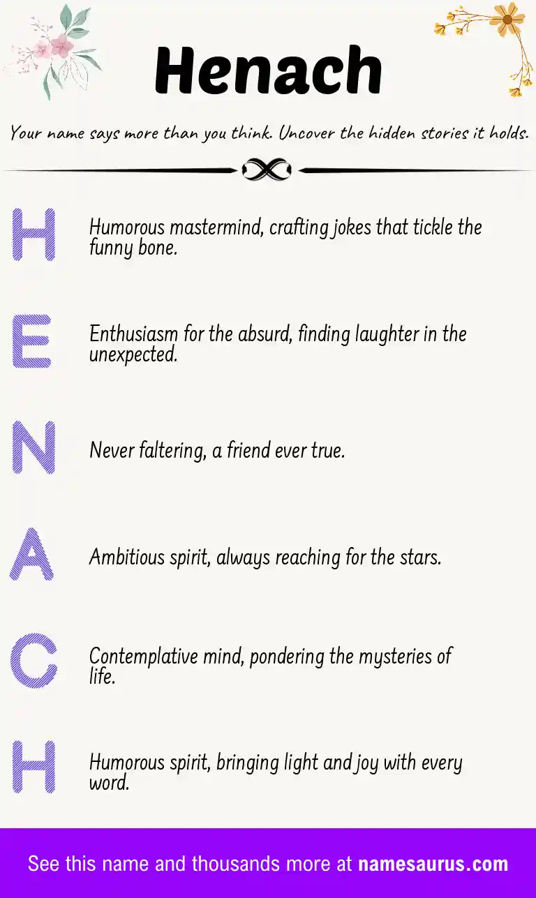 Acrostic poem about Henach.