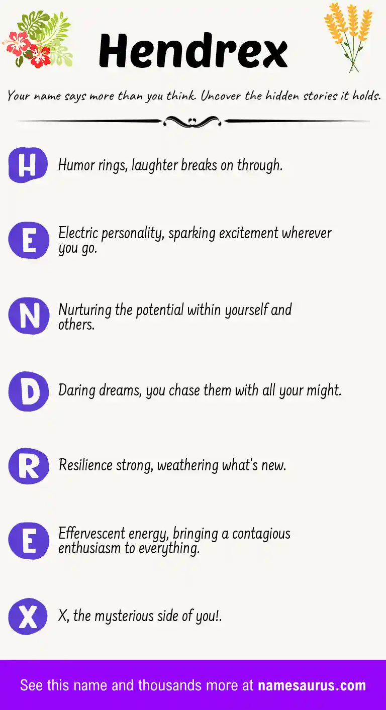 Acrostic poem about Hendrex.