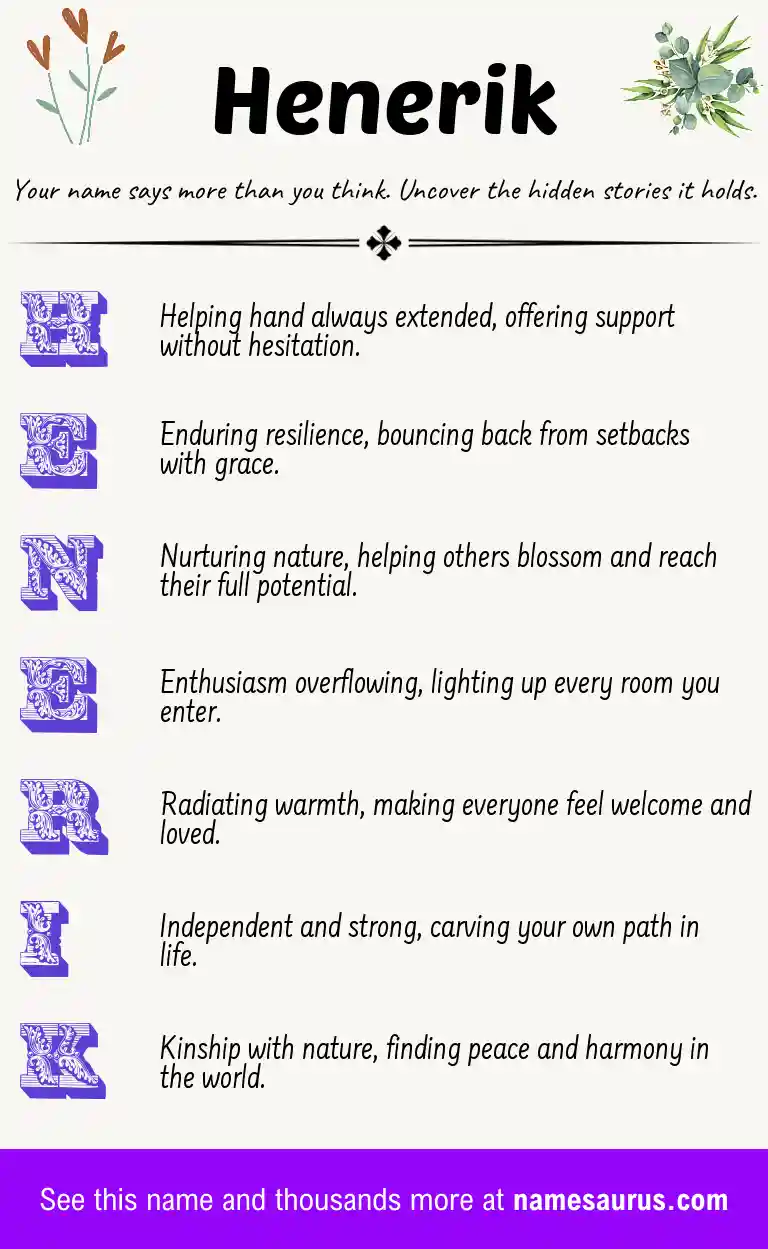 Acrostic poem about Henerik.