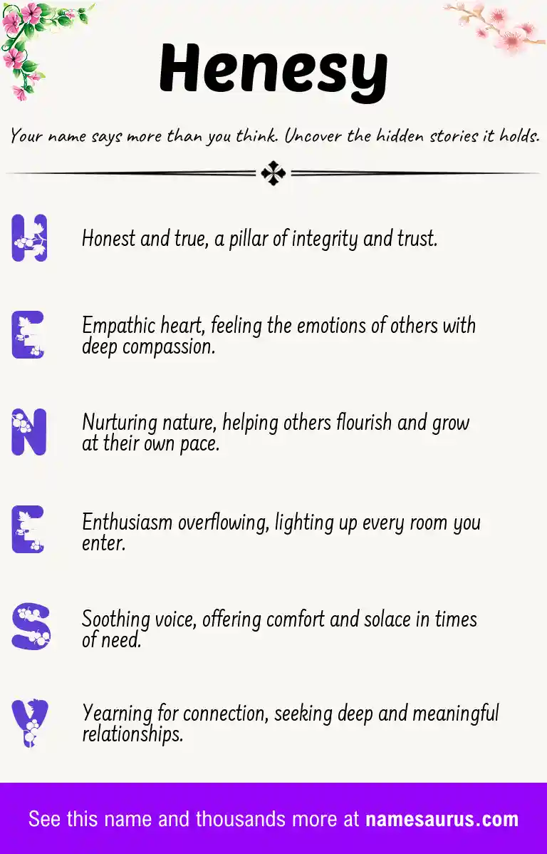 Acrostic poem about Henesy.